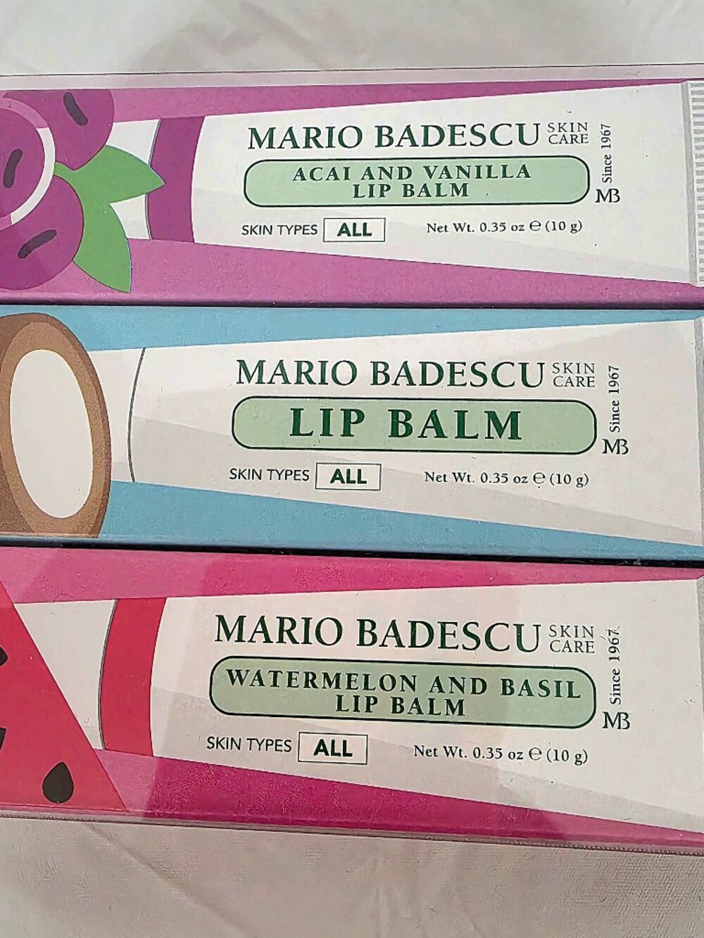 NIB Mario Badescu hydrating lip balm trio
